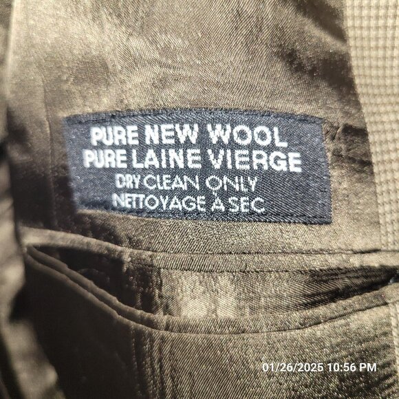 Bachrach Double Breasted Suit Jacket Vintage 42R Beige Wool Blazer Canada - Picture 3 of 9